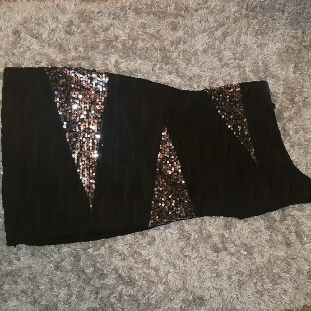 Sliver and black dress